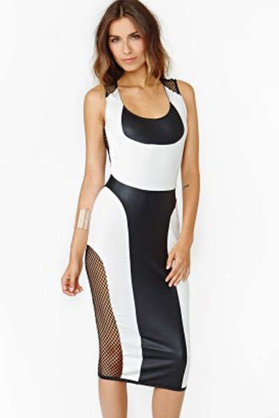 BRAND NEW - SEXY LADIES WHITE  AND BLACK DRESS